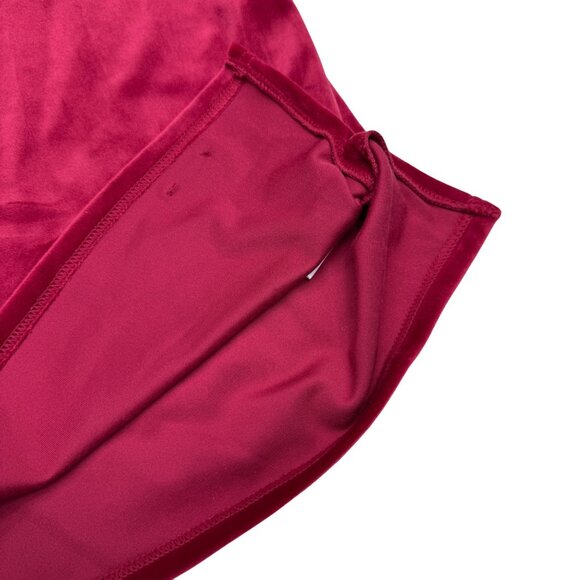 Calvin Klein Women's Red Velour Button-Up Front Stretch LS Shirt, Size L - Picture 7 of 9